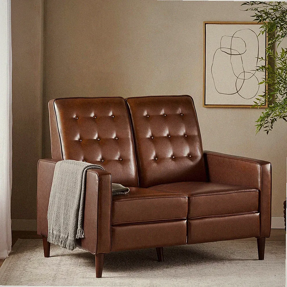 Denison Upholstered Loveseat Pushback Recliner by Christopher Knight Home
