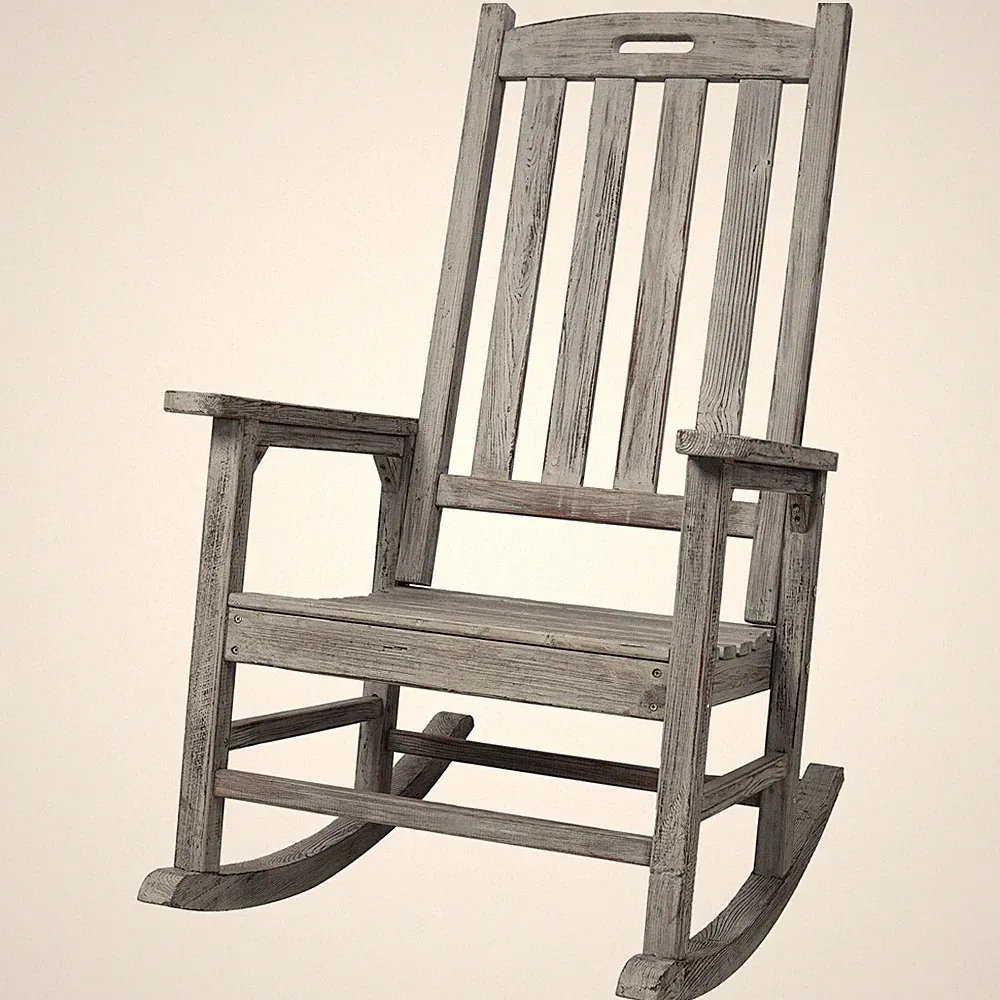 High-back smooth rocking chair