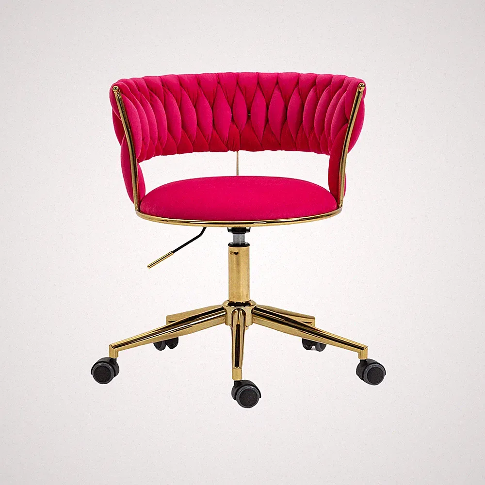 Home Office Desk Chair, Vanity Chair, Modern Adjustable Home Chair - Rose Red
