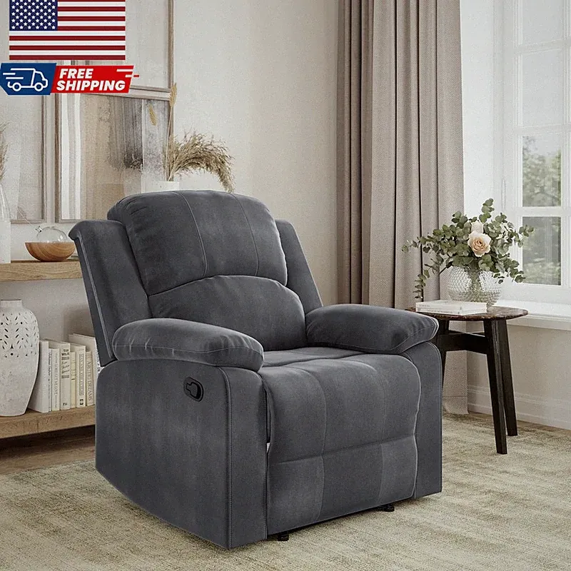 Reynolds Microfiber Manual Recliner Slate Gray